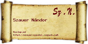Szauer Nándor névjegykártya