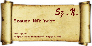 Szauer Nándor névjegykártya