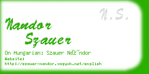 nandor szauer business card